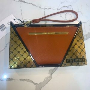 NWT Steve Madden Boxed Wallet Cognac & Gold